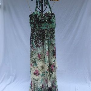 Colorful Haltertop Asymmetrical Gown!